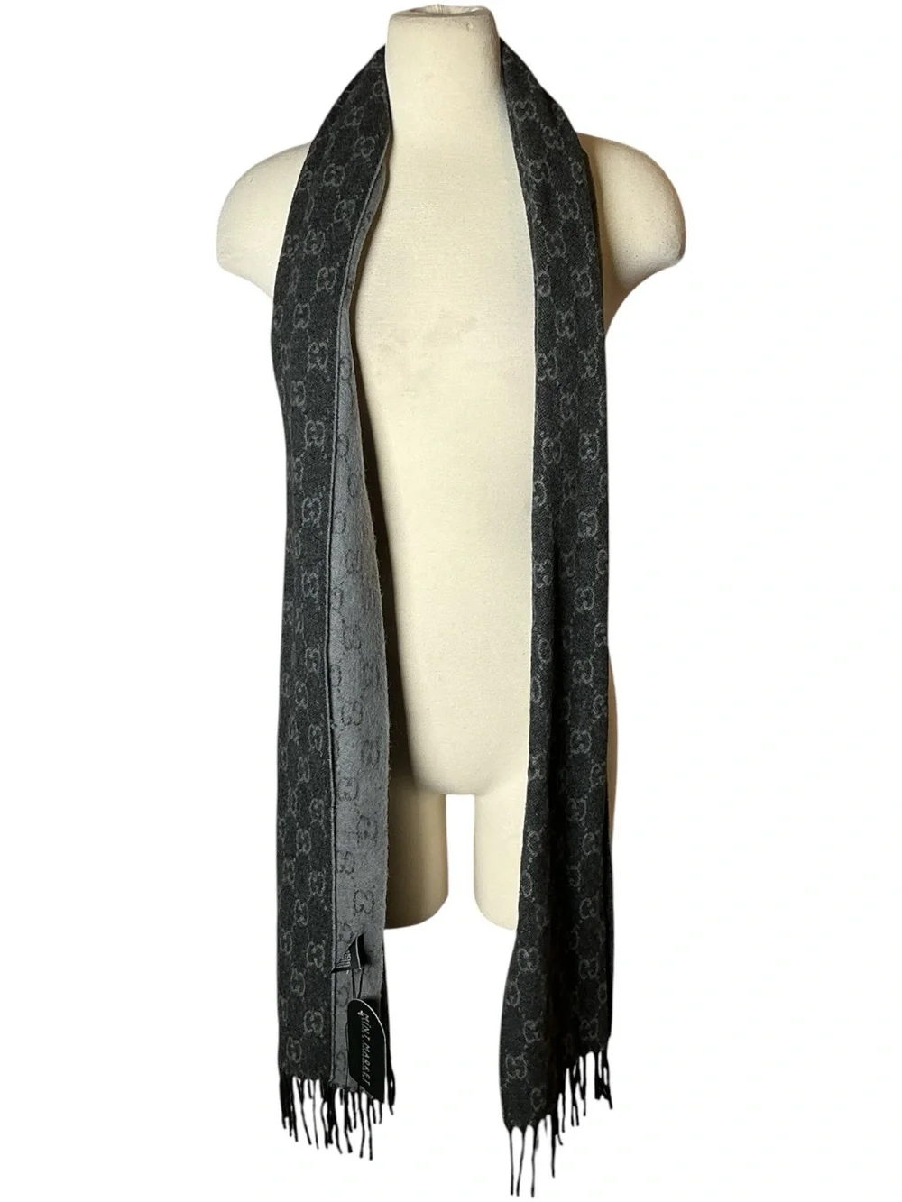Gucci Monogram Cashmere GG Logo Scarf